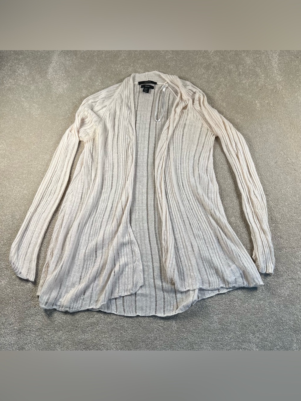 Tahari Linen Cardigan Open Front Long Sleeve Lightweight Breathable women's M